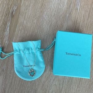 Tiffany & Co blue love heart adjustable pendant